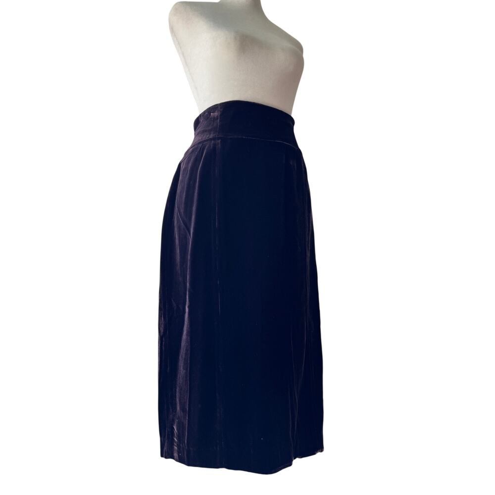 Vintage ‘90s Spiegel Purple Velvet Silk Blend Midi Skirt